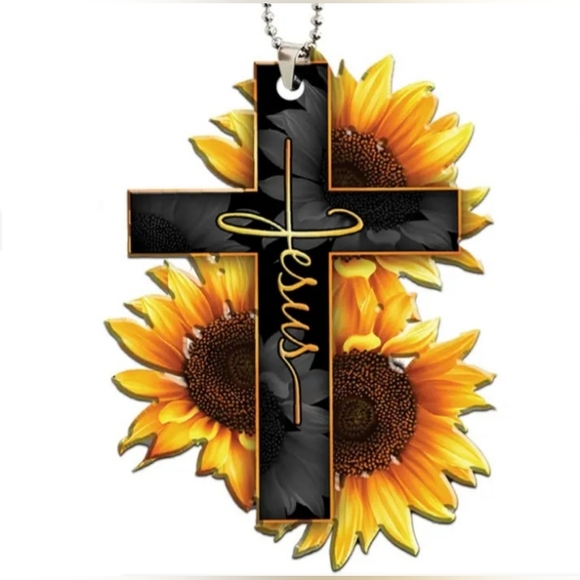 NEW 1 piece Cross wing rose, daisy car rear view mirror accessories - Picture 3 of 5